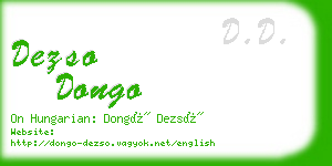 dezso dongo business card